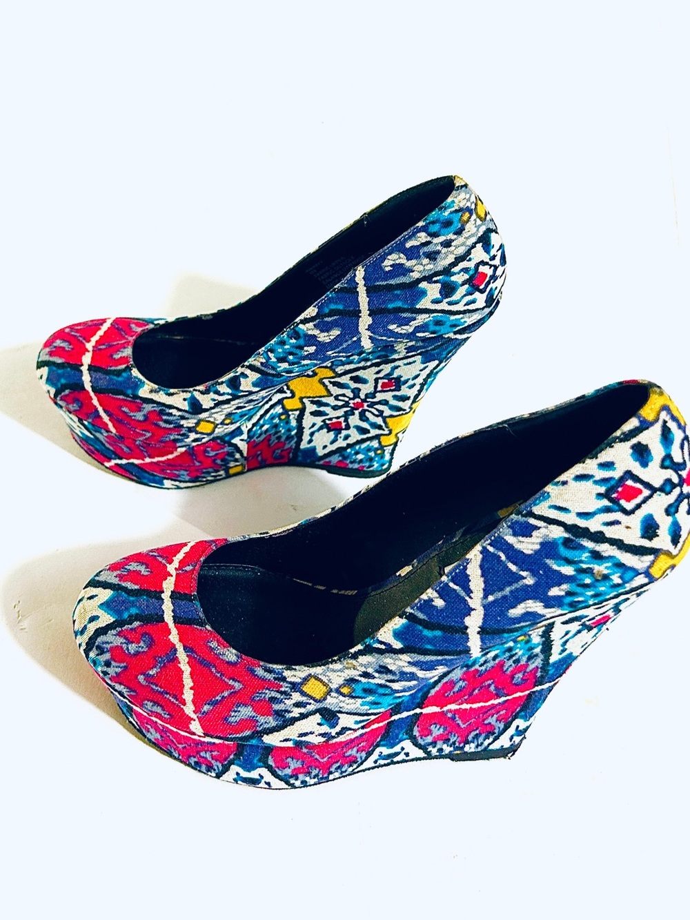 Steve Madden Pammy Size 8 Multi-Color Wedge Heels - Women's Platform Pumps